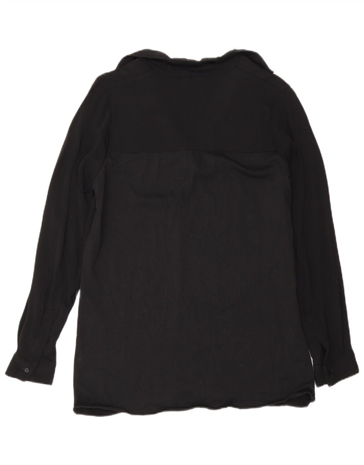 Camicetta a maniche lunghe da donna Massimo Dutti UK 10 piccola viscosa nera