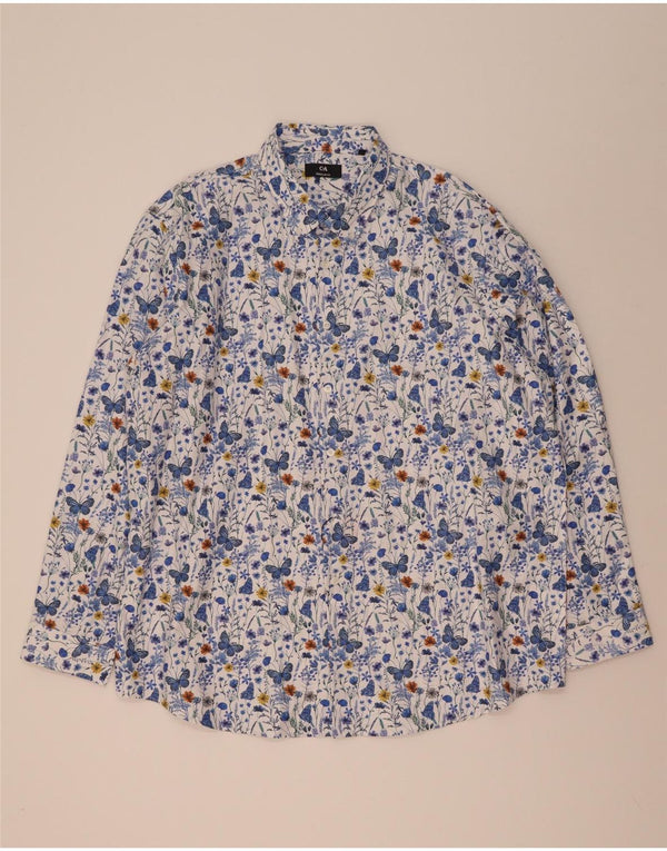 Camicia C&A da uomo vestibilità regolare taglia 47/48 3XL cotone floreale blu
