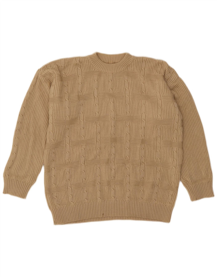 Maglione girocollo da uomo vintage IT 50 Acrilico beige medio