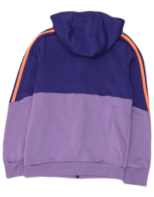 Felpa con cappuccio e zip per ragazze Adidas 11-12 anni in poliestere color block blu