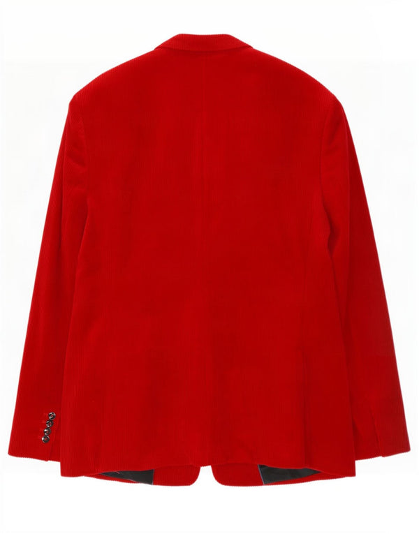 Giacca blazer da uomo in velluto a coste a 2 bottoni Zara EU 54 XL cotone rosso