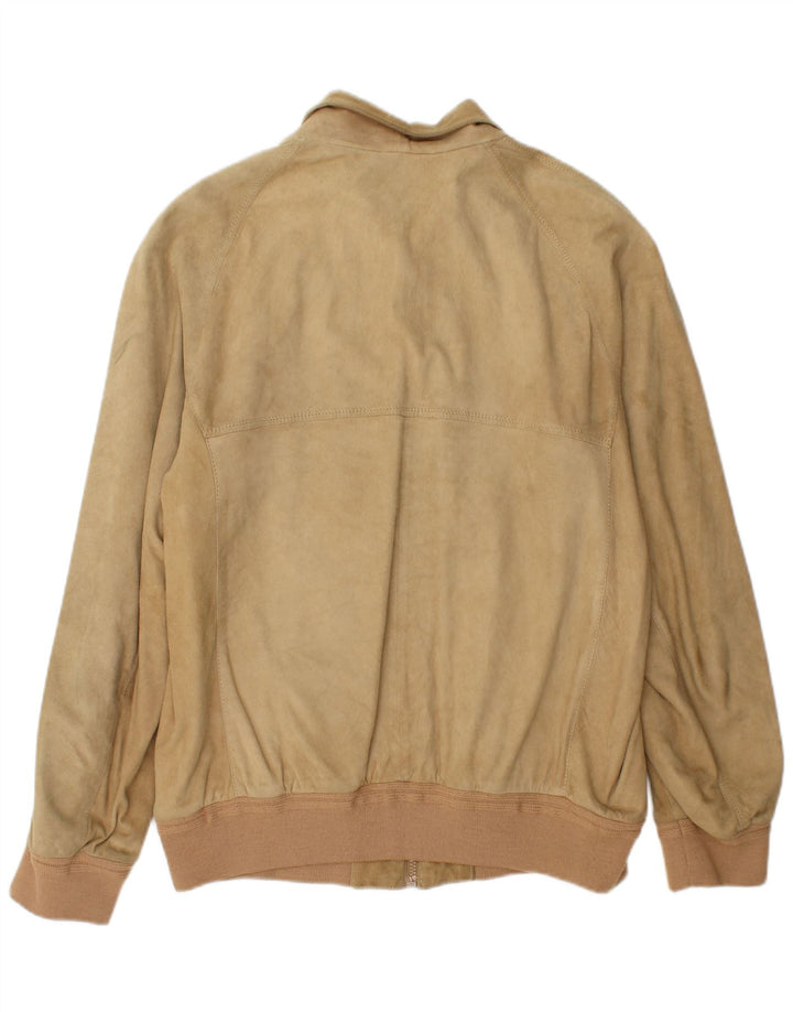 Giubbotto bomber in pelle scamosciata da uomo tedesco IT 52 XL Beige