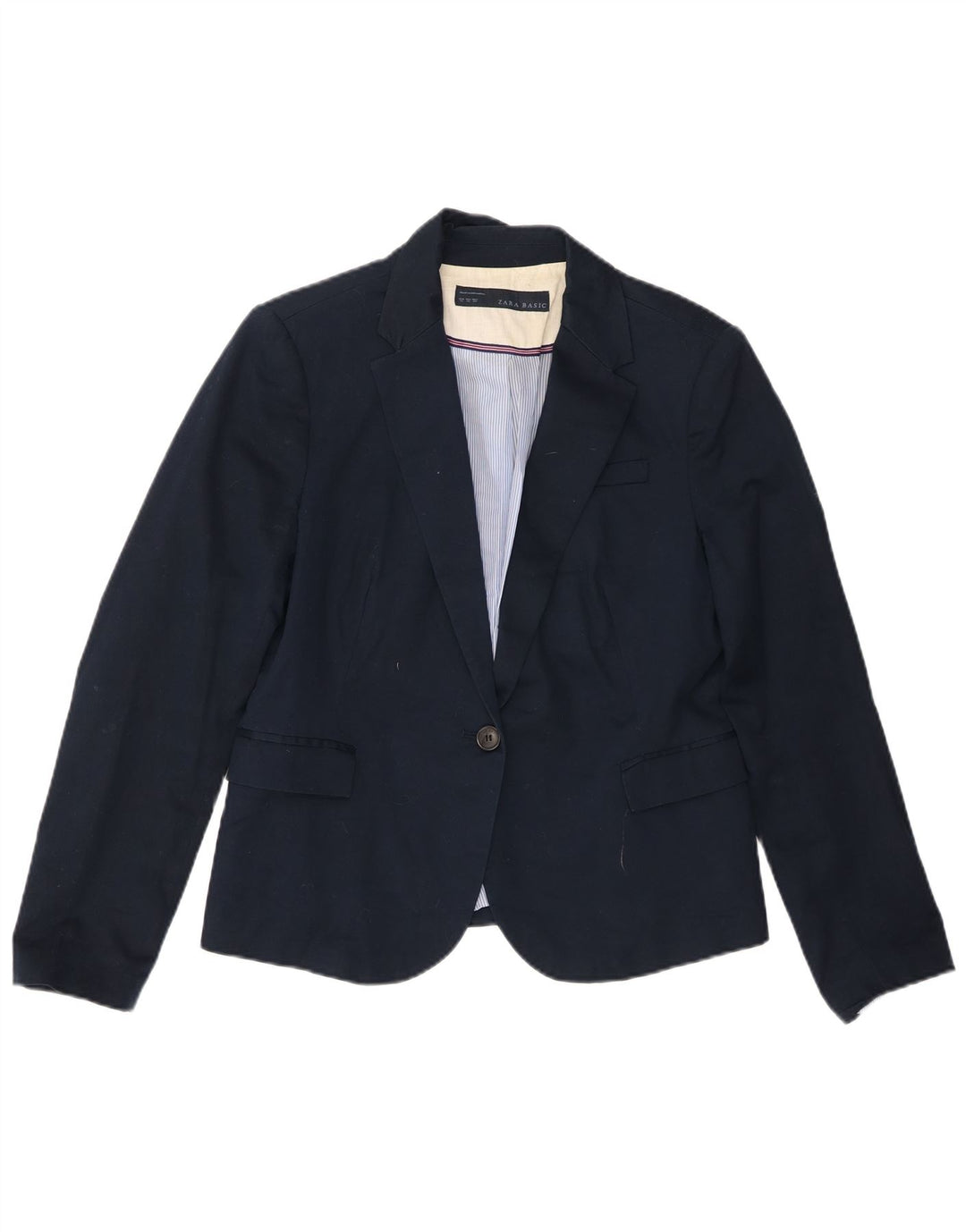 Giacca blazer da donna a 1 bottone Zara UK 18 XL cotone blu navy