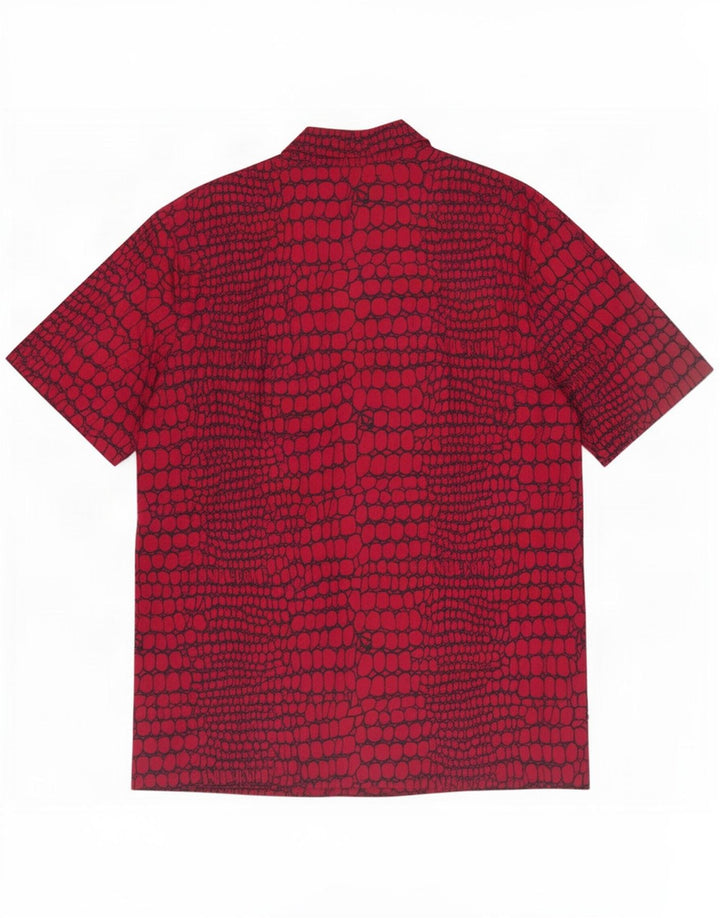 Camicia a maniche corte da uomo Volcom con stampa animalier rossa media