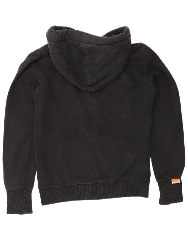 Maglione con cappuccio e zip da donna SUPERDRY UK 12 cotone nero medio