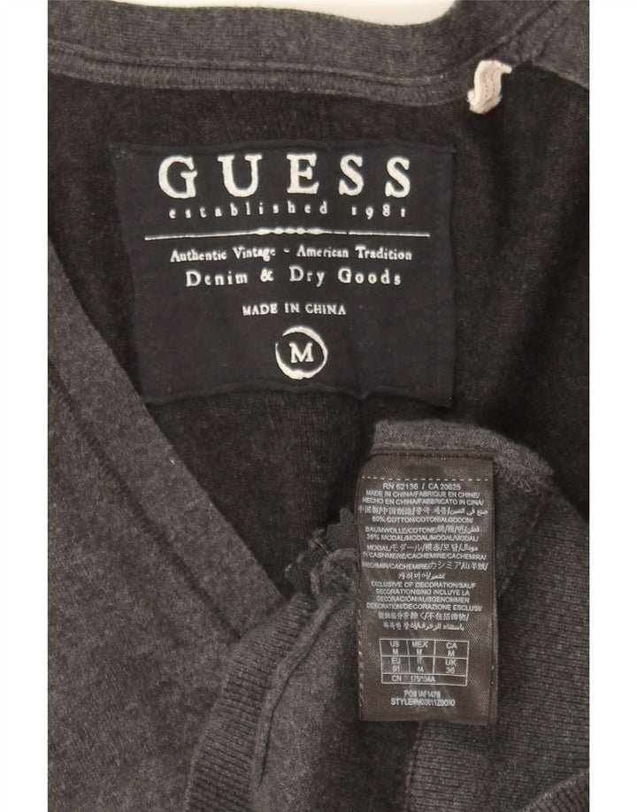 GUESS Mens Cardigan Sweater Medium Grey Cotton Vintage Guess and Second-Hand Guess from Messina Hembry 