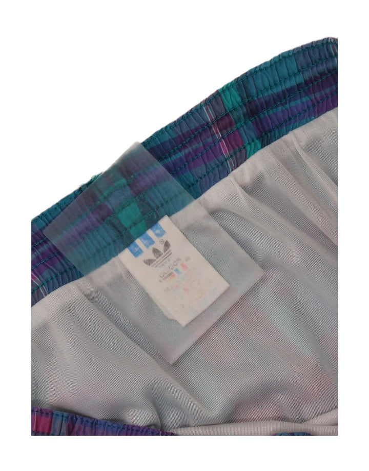 Pantaloncini da bagno da uomo Adidas Large W36 L3 turchese scozzese retrò