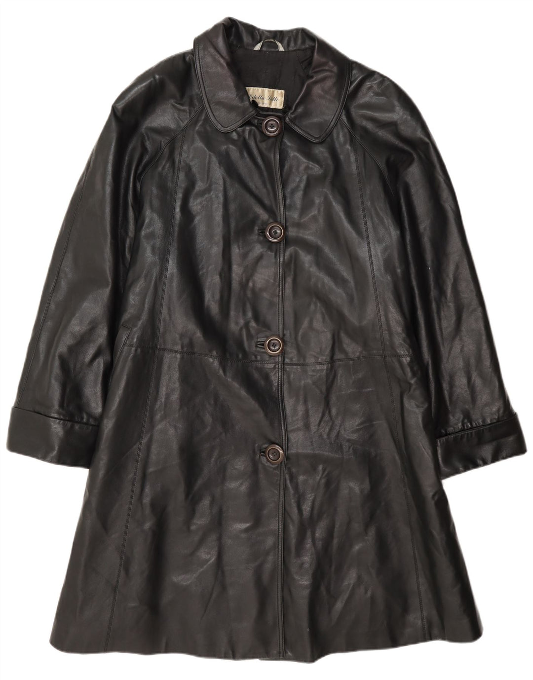 Cappotto in Pelle Donna Diletta Lelli IT 46 Large Nero