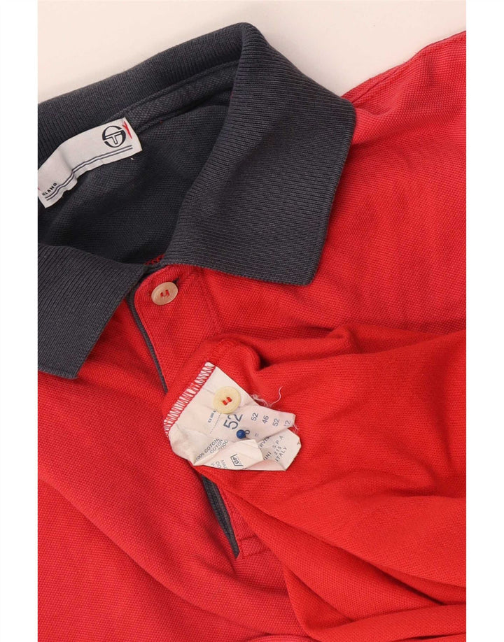 Polo Uomo Sergio Tacchini IT 52 Large Rosso Colorblock Cotone