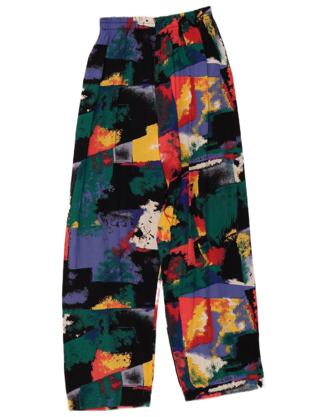 Pantaloni casual larghi da donna vintage W30 L27 Patchwork multicolore