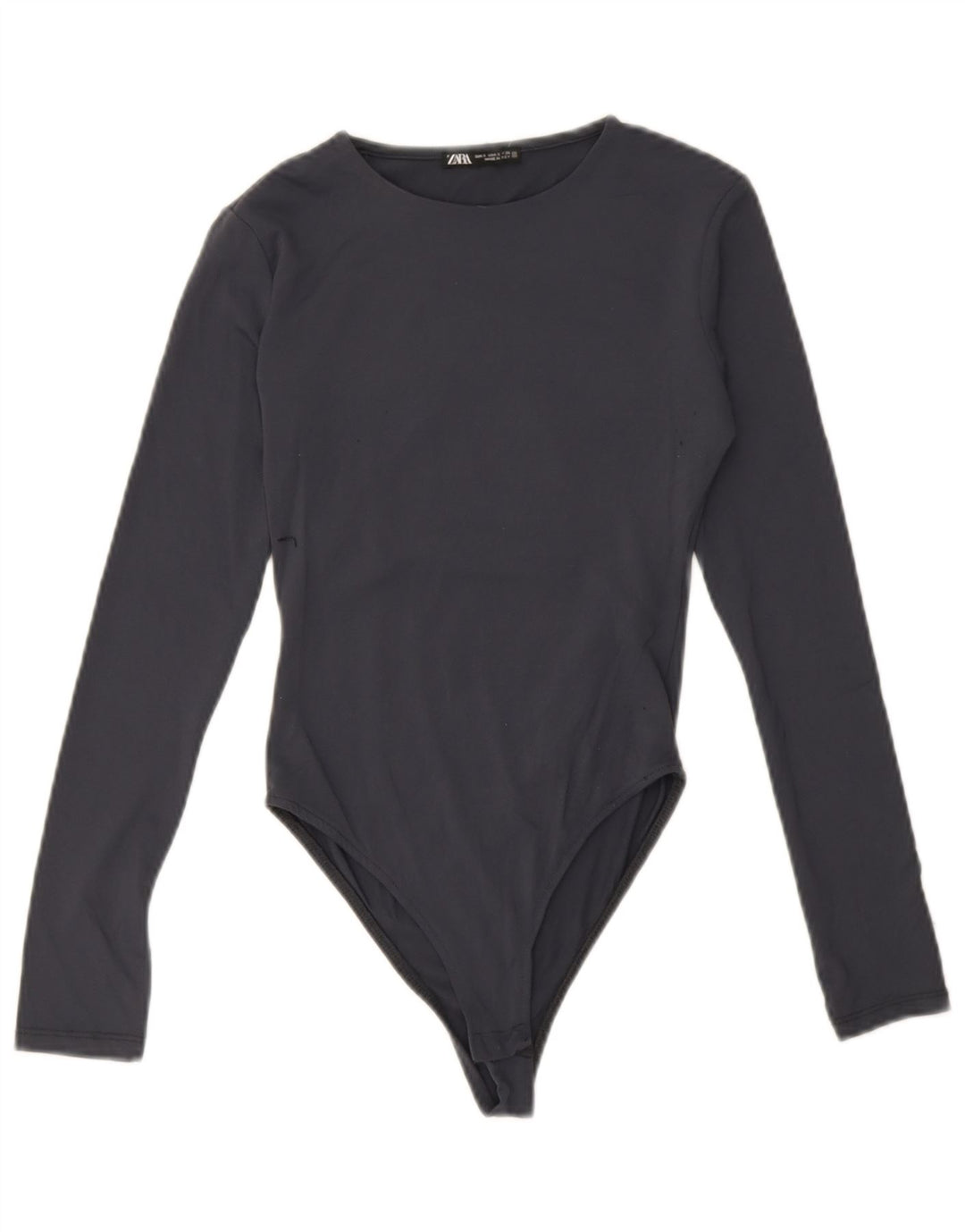 Body a maniche lunghe da donna Zara UK 8 Small blu navy in poliammide