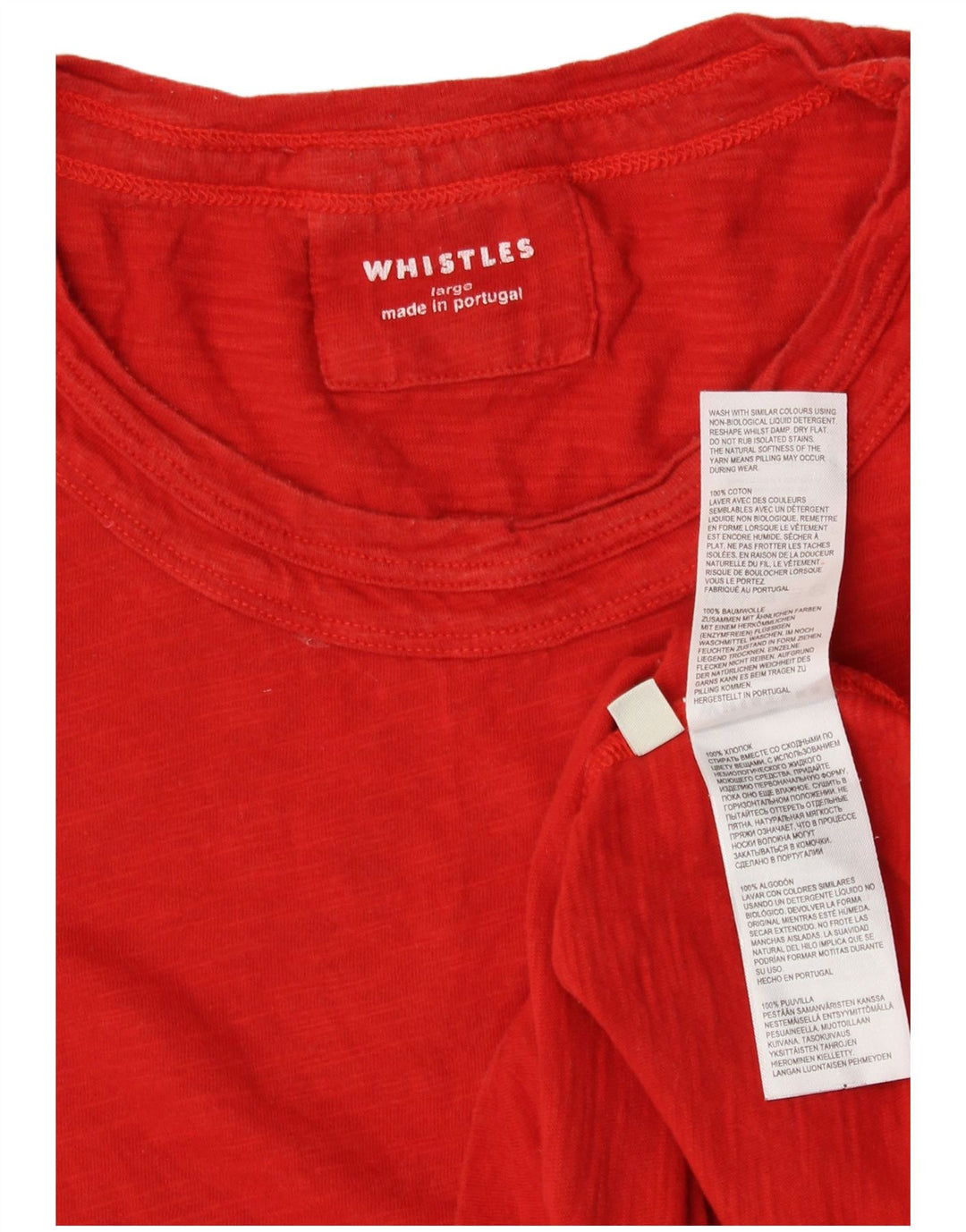 T-shirt corta da donna Whistle UK 14 grande cotone rosso