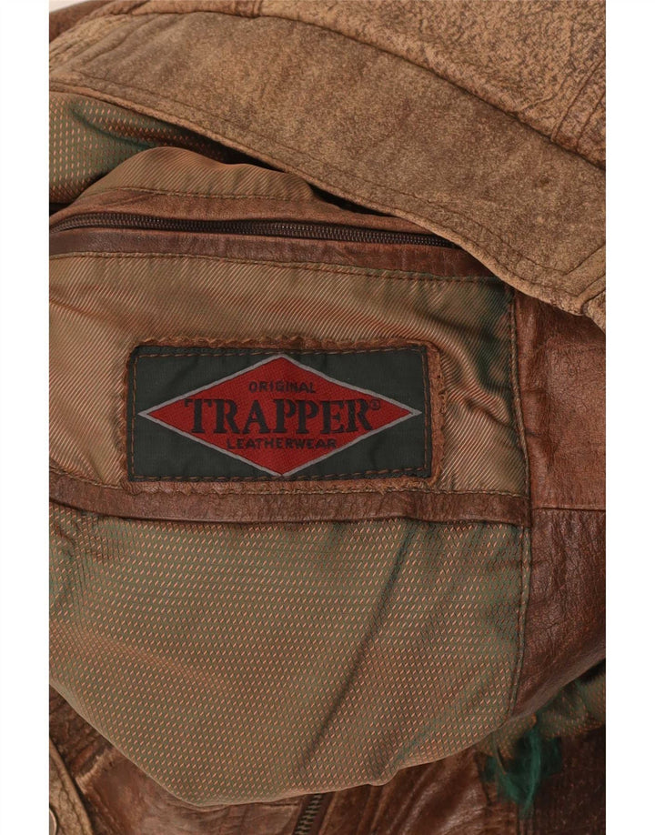 Giacca in pelle da uomo Trapper IT 46 piccola marrone