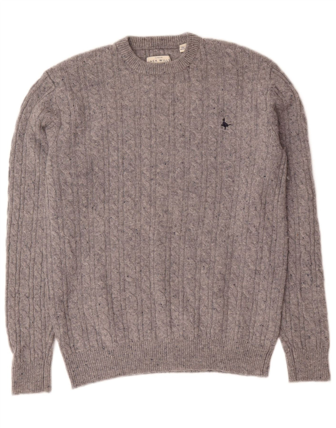 Maglione maglione girocollo da uomo Jack Wills piccolo in lana merino grigia
