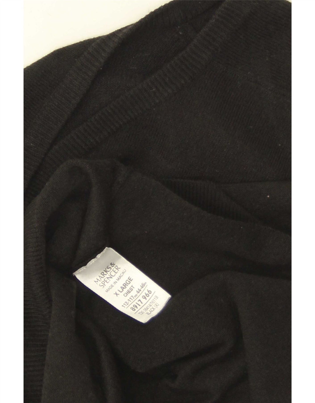 Maglione maglione con scollo a V da uomo Marks & Spencer XL acrilico nero