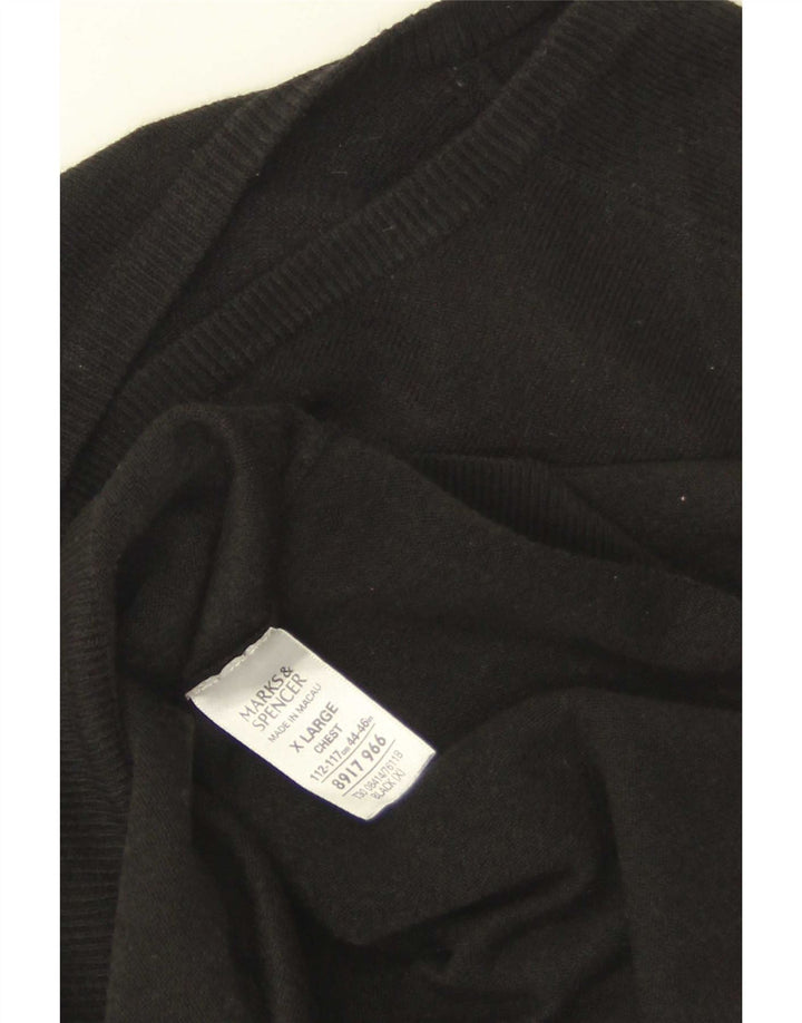 Maglione maglione con scollo a V da uomo Marks & Spencer XL acrilico nero