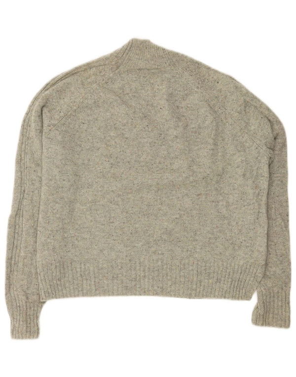 WHISTLES Maglione corto da donna con collo dolcevita UK 10 Piccolo verde screziato