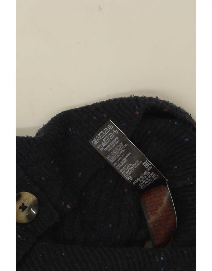 Maglione cardigan da donna Marks & Spencer UK 14 medio blu navy screziato