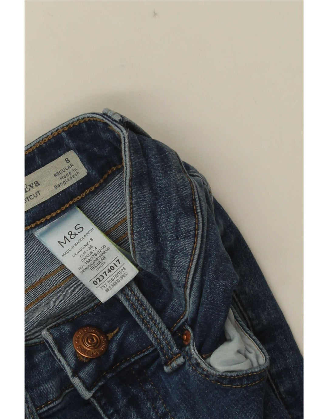 Jeans Eva Bootcut da donna Marks & Spencer UK 8 piccoli W24 L29 blu navy