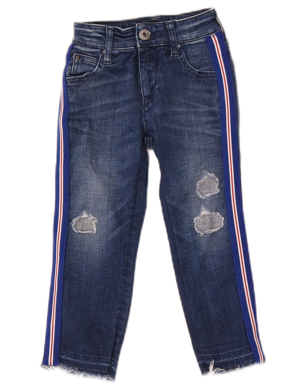 Replay Jeans slim invecchiati per ragazze 2-3 anni W18 L15 Blu Colourblock