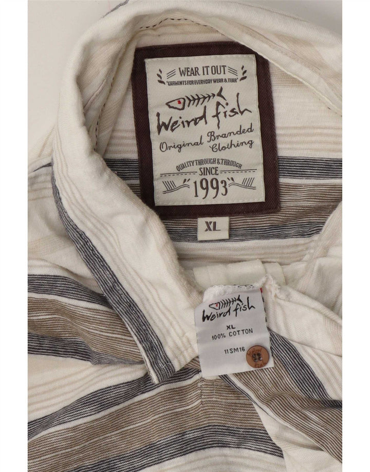 Polo da uomo Weird Fish XL in cotone a righe multicolore