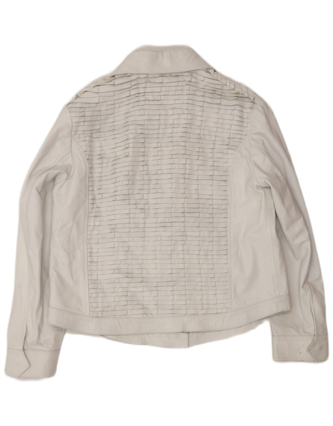 Giacca in pelle bomber vintage da donna UK 16 grande in pelle grigia