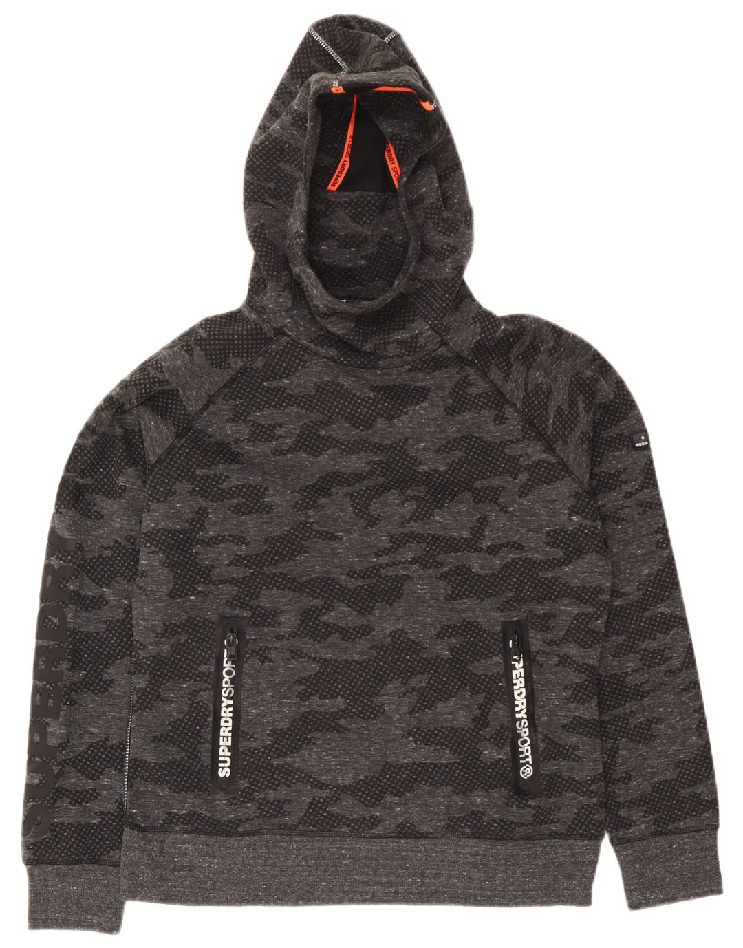 Tuta intera da donna con grafica Superdry UK 18 XL Poliestere mimetico grigio