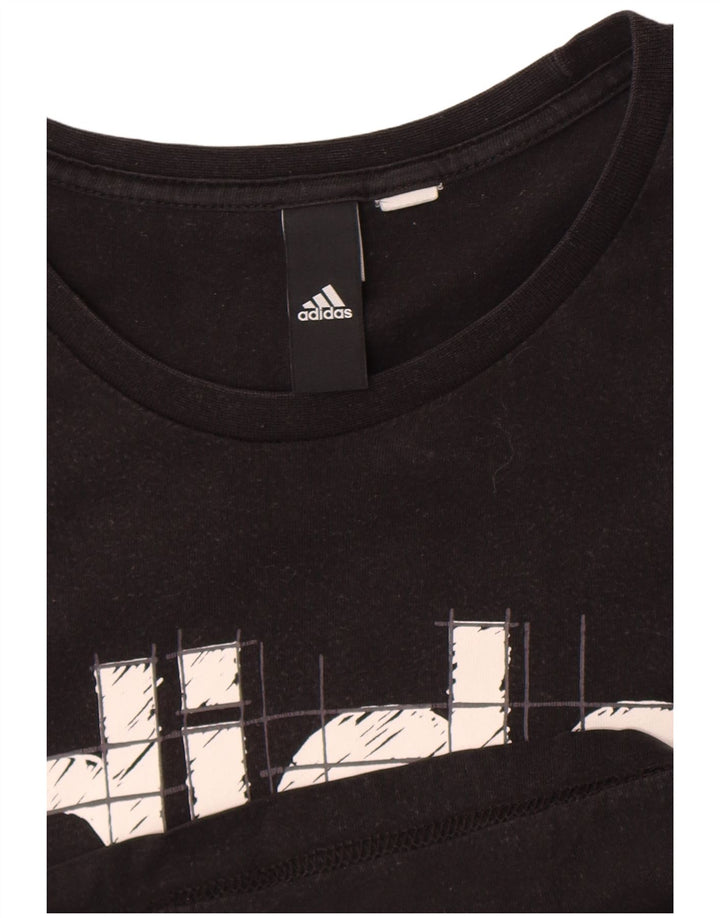 T-shirt grafica da uomo Adidas grande nera