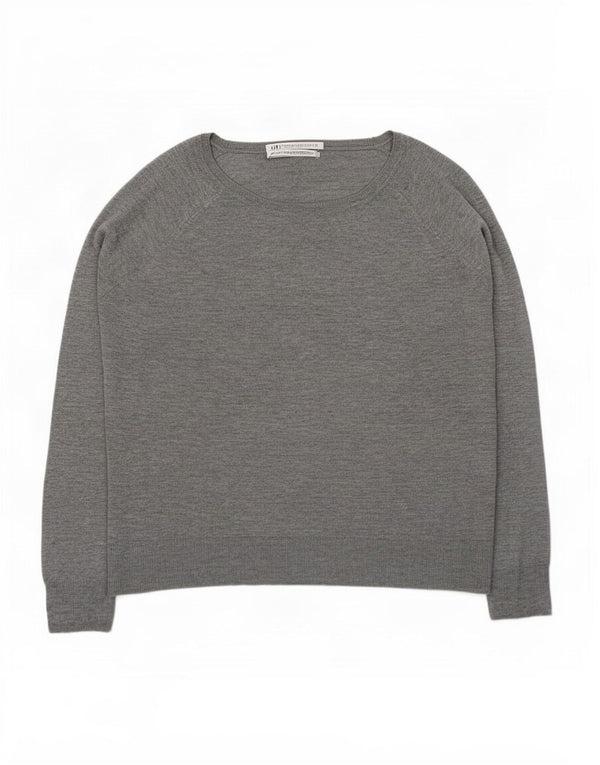 Maglione maglione girocollo da donna Zara UK 18 XL viscosa grigia