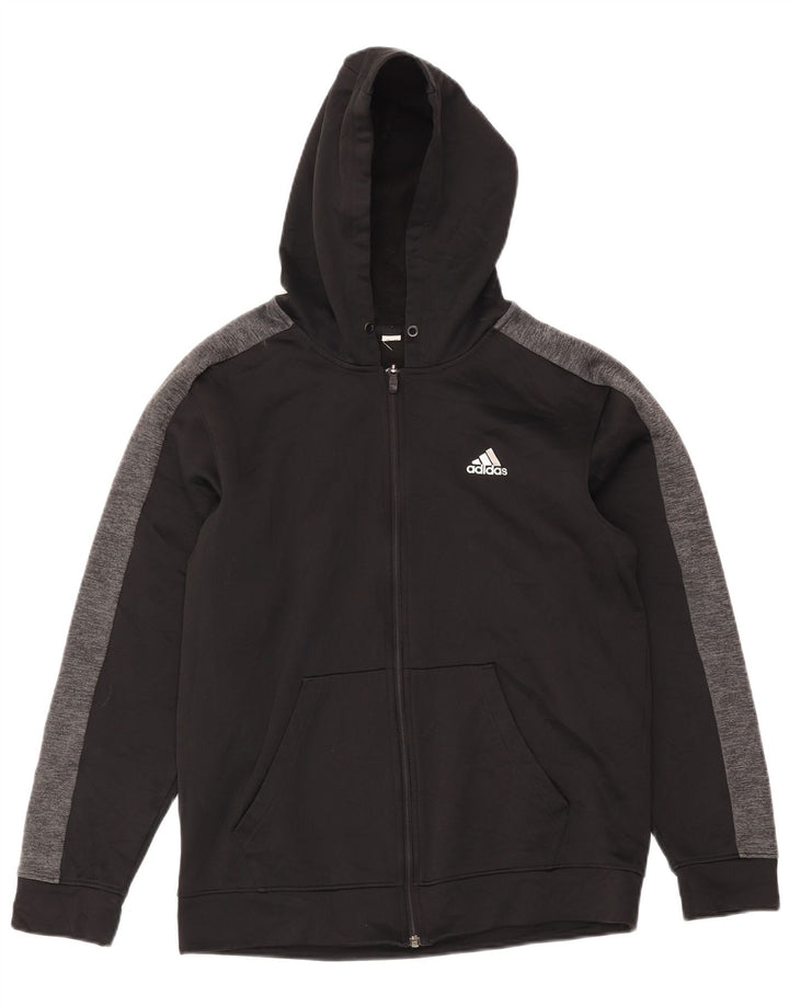 Maglione con cappuccio e zip Adidas Climalite da uomo, colore nero medio