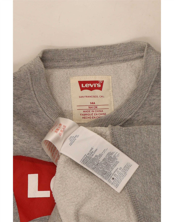 Felpa con grafica Levi's per ragazzi, 13-14 anni, cotone screziato grigio