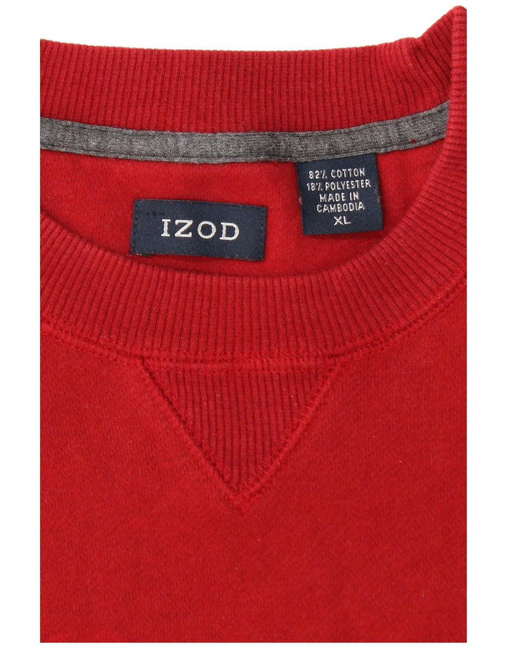 Felpa da uomo IZOD maglione XL rosso cotone