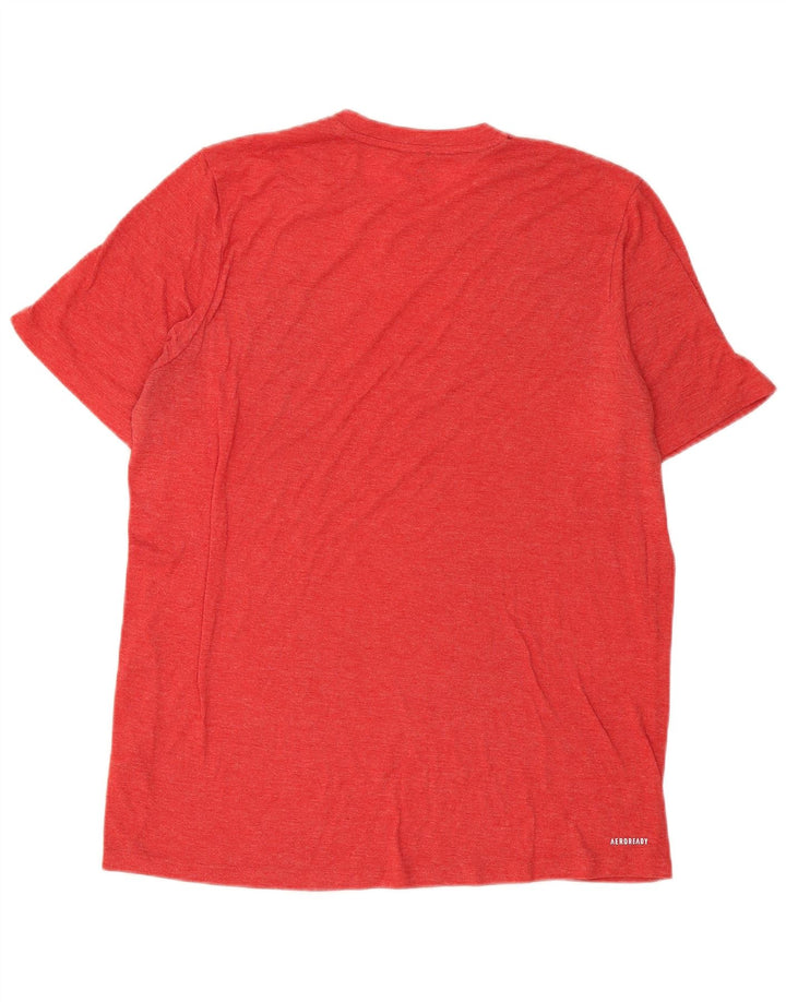 T-shirt Adidas Aeroready da uomo Top in poliestere rosso medio