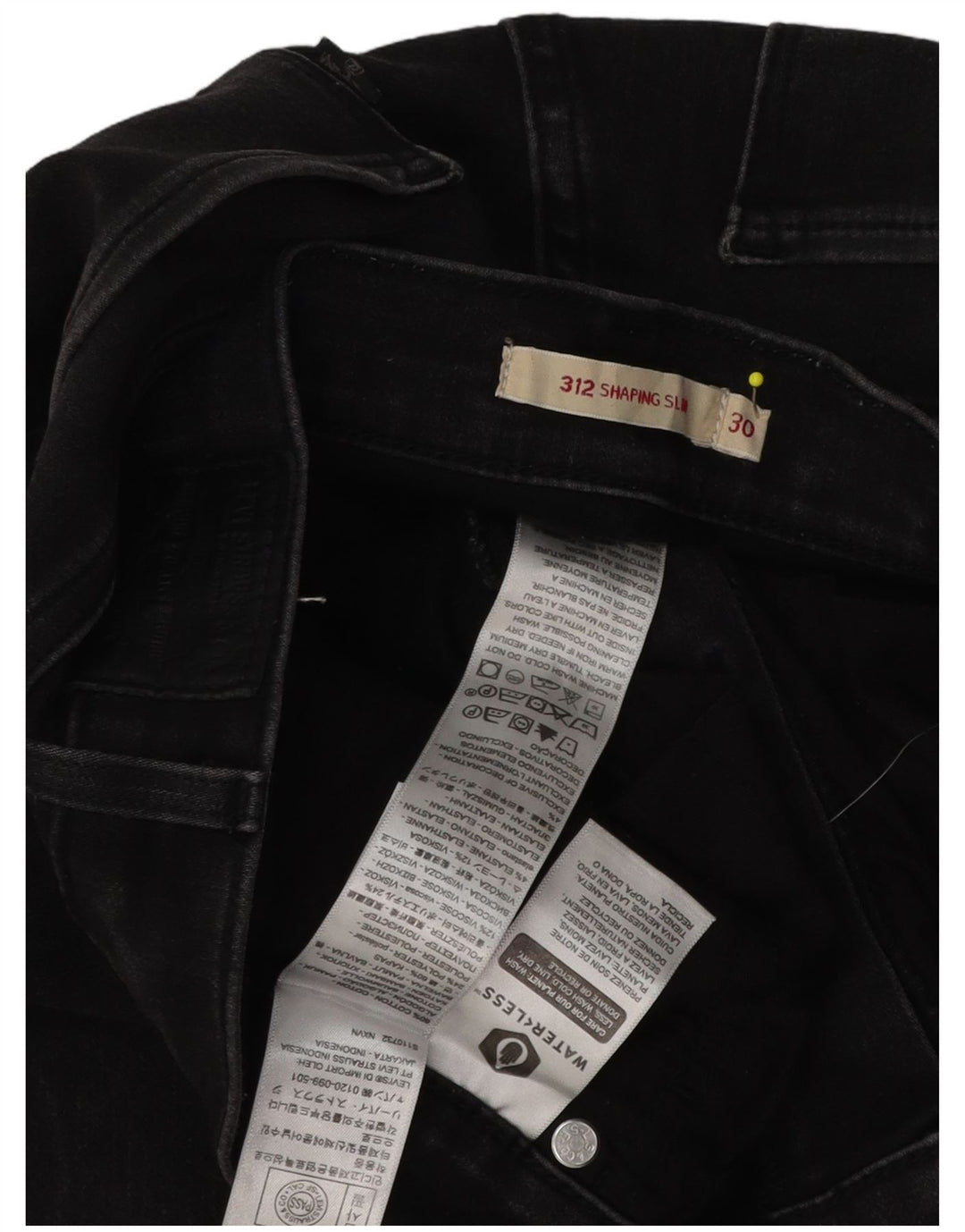 Levi's Donna 312 Shaping Slim Jeans W30 L28 Cotone Nero