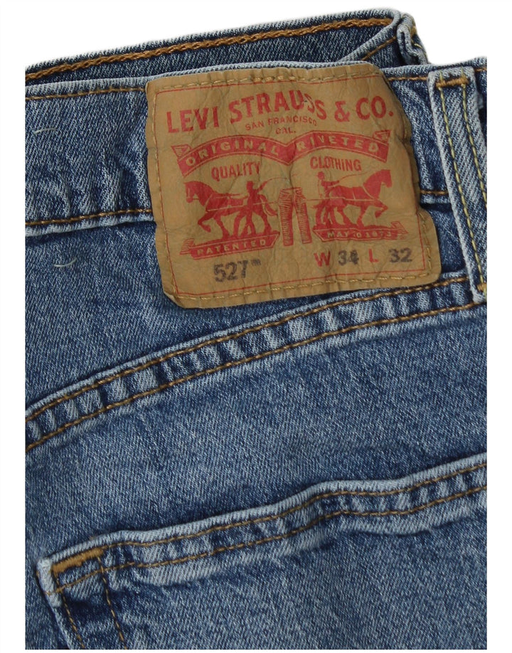 LEVI'S Pantaloncini di jeans 527 da uomo W34 grandi in cotone blu