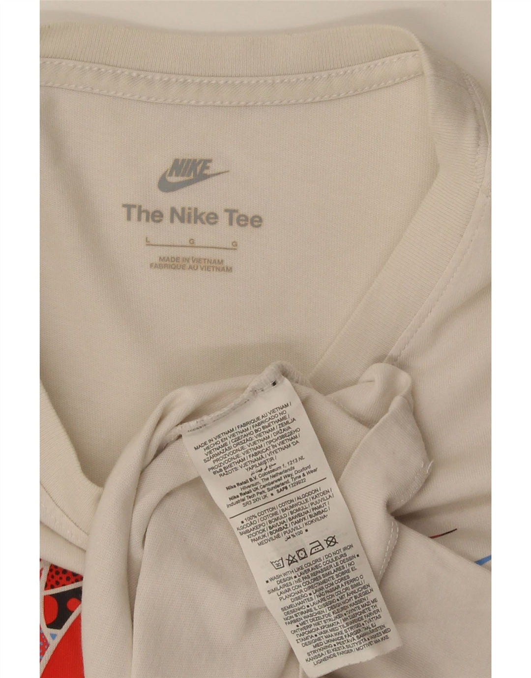 T-shirt grafica da uomo Nike Top grande in cotone bianco sporco