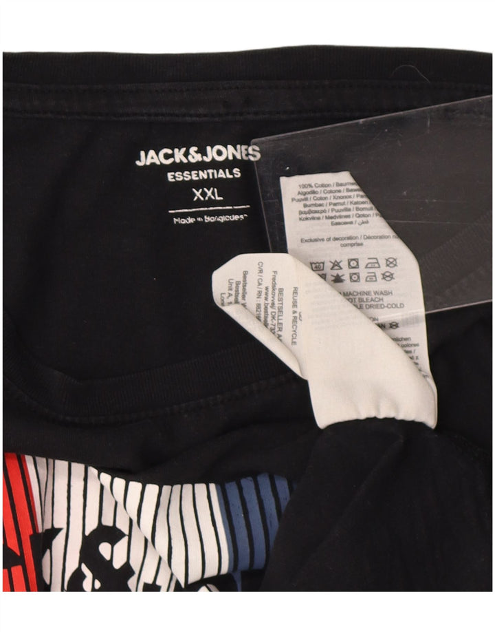 T-shirt grafica da uomo Jack & Jones Top 2XL cotone nero