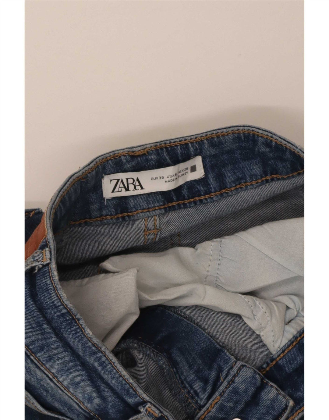 Jeans svasati da donna Zara EU 38 piccoli W28 L33 blu