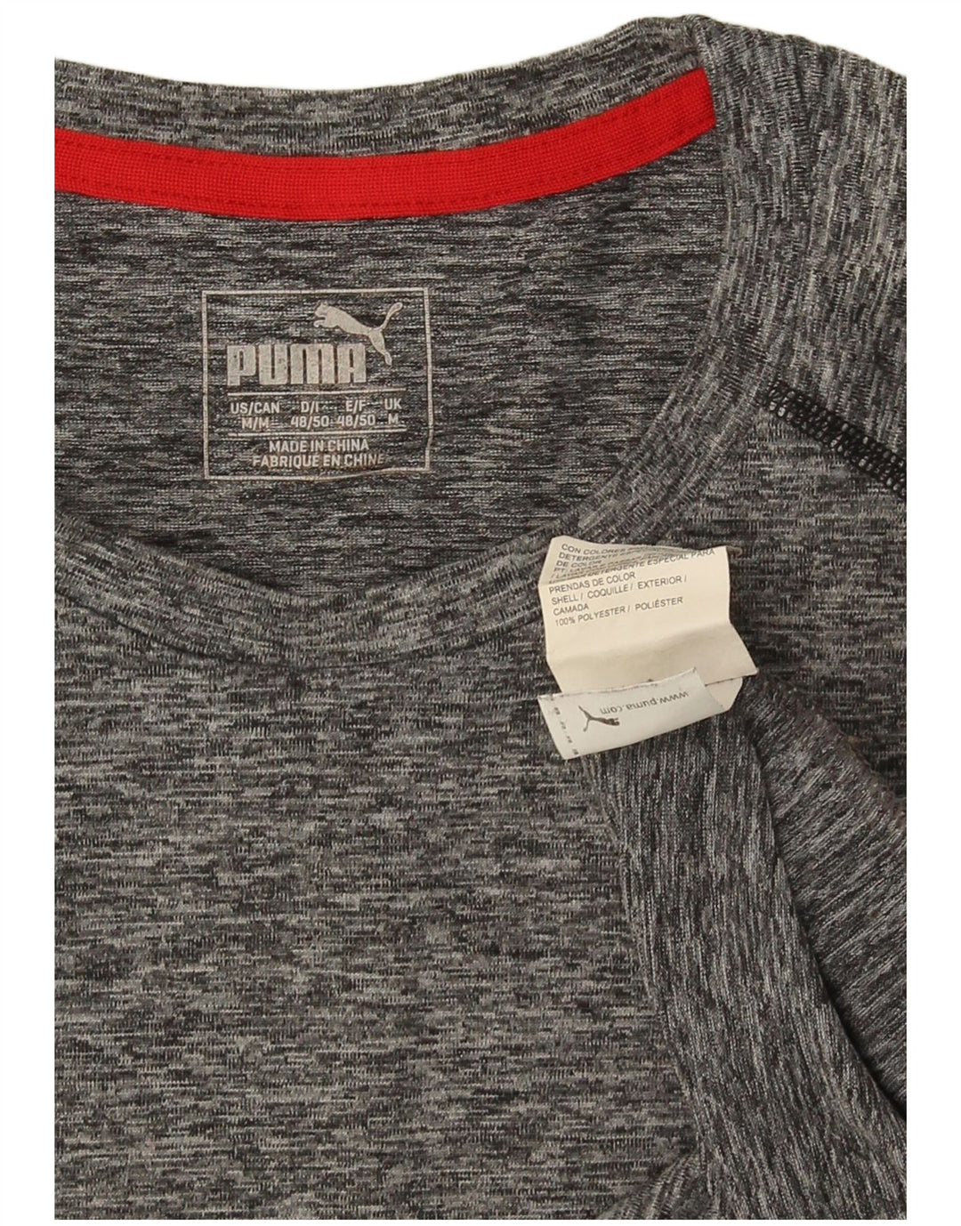 T-shirt da uomo Puma Top in poliestere chiazzato grigio medio