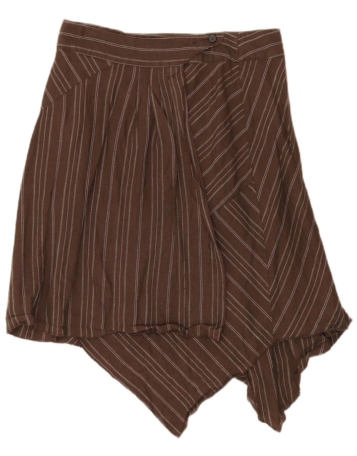 Gonna asimmetrica avvolgente da donna Benetton IT 42 media W32 marrone a righe