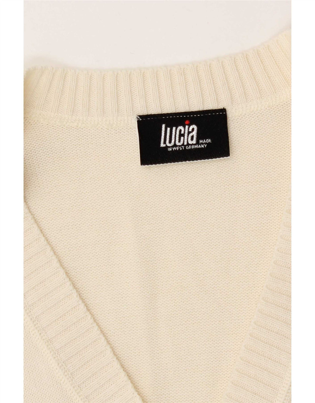 Maglione cardigan da donna Lucia UK 14 Poliacrilico medio bianco sporco