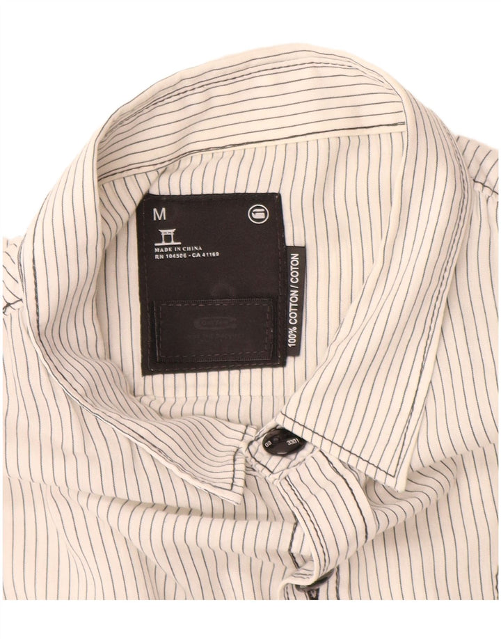 Camicia grafica da donna G-Star UK 14 Cotone gessato bianco medio