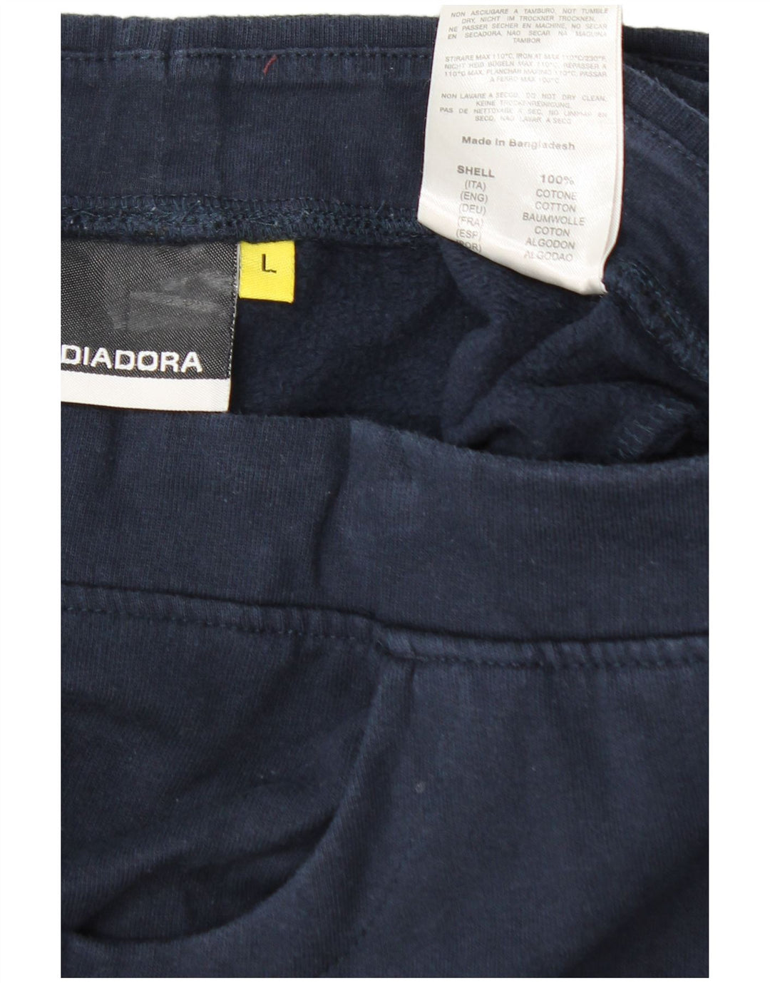 DIADORA Pantaloni da tuta da donna UK 14 Large Blu Navy in cotone