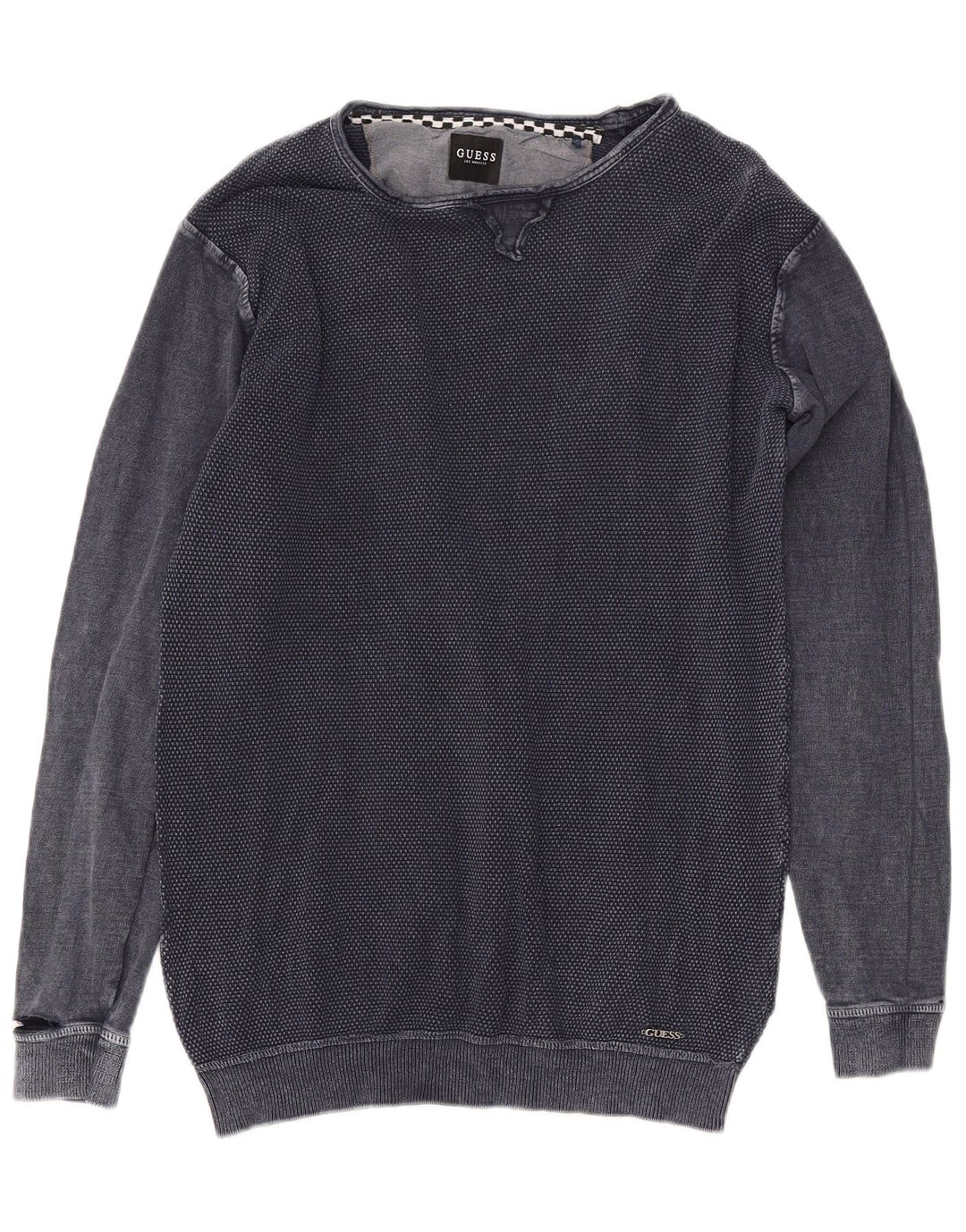 Guess Felpa da uomo Maglione UK 40 Medio Blu Navy Cotone