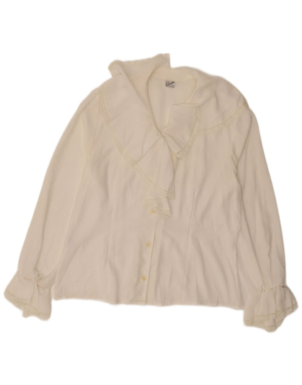 Primavera Firenze Camicetta oversize da donna UK 16 Large Poliestere bianco