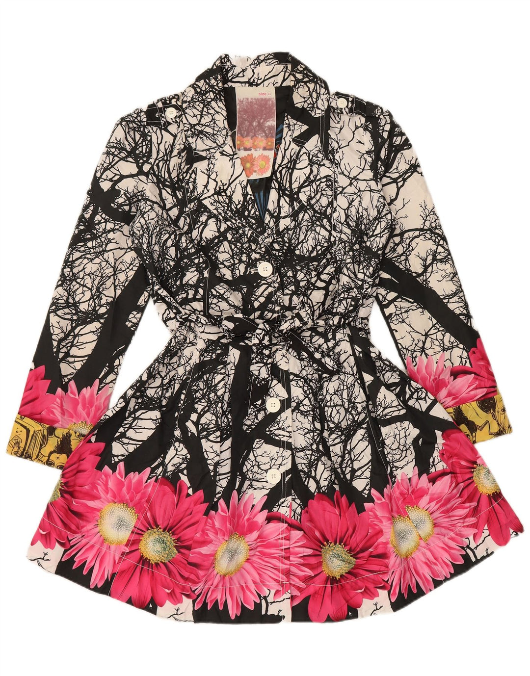 Cappotto da donna Desigual EU 42 Grande poliestere floreale multicolore