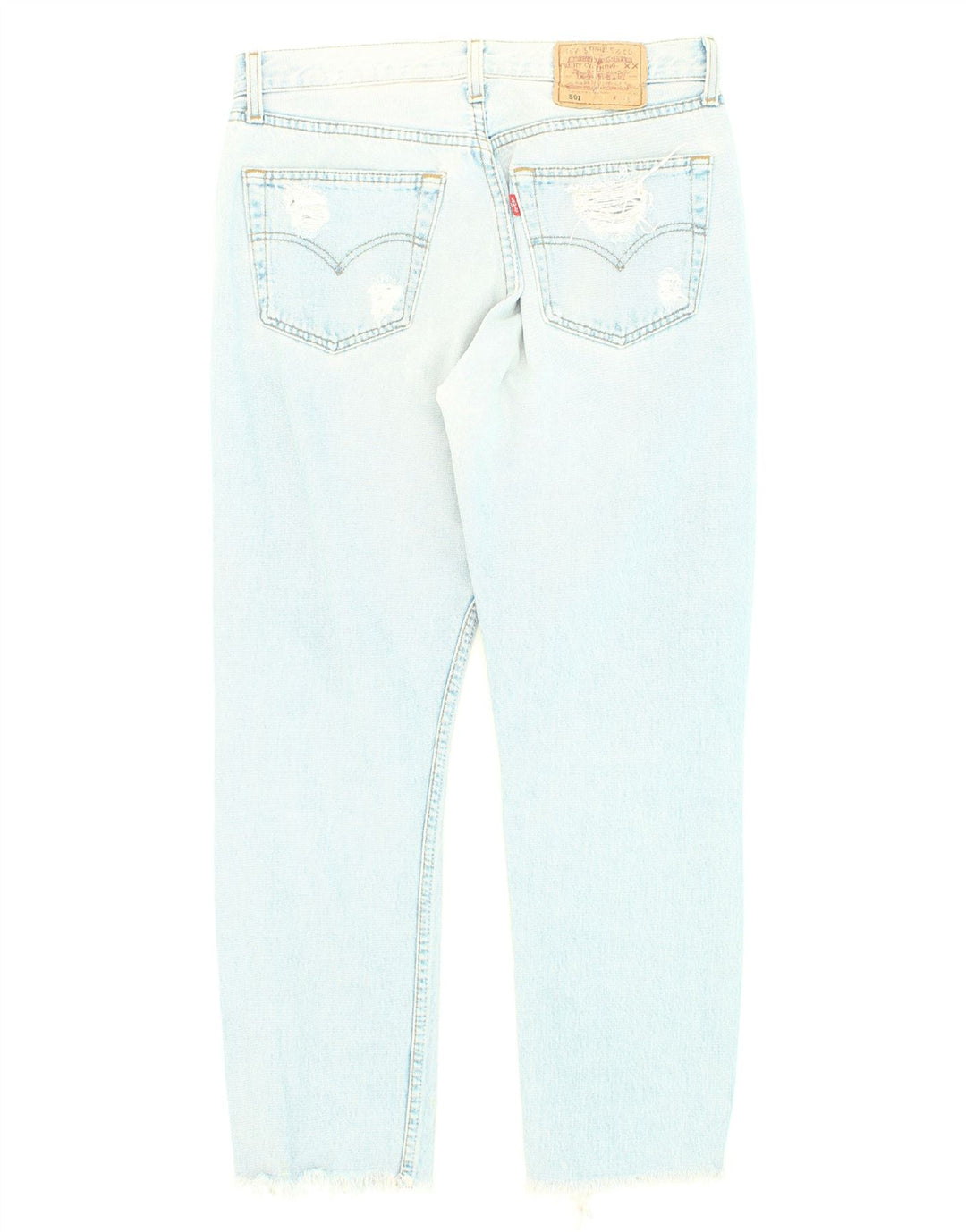 LEVI'S Womens Vintage Distressed Straight Jeans W32 L26 Blue Cotton Vintage Levi's and Second-Hand Levi's from Messina Hembry 