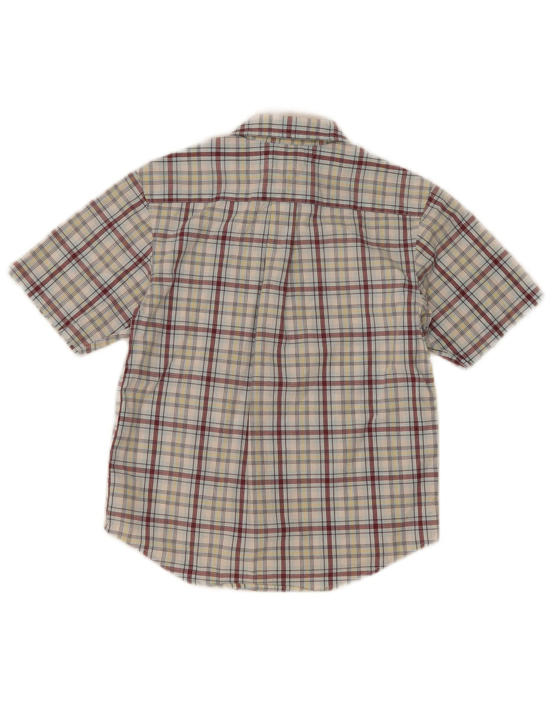 TOMMY HILFIGER Boys Short Sleeve Shirt 6-7 Years Small Grey Check Cotton