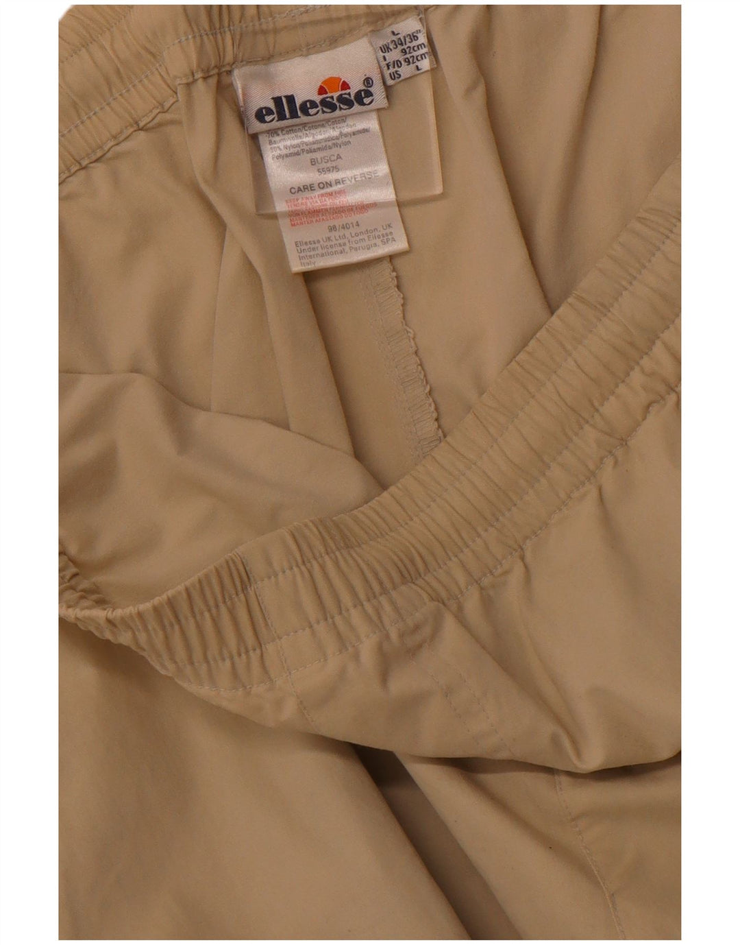 ELLESSE Pantaloncini sportivi bermuda da uomo di grandi dimensioni in cotone beige