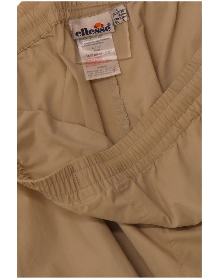 ELLESSE Pantaloncini sportivi bermuda da uomo di grandi dimensioni in cotone beige